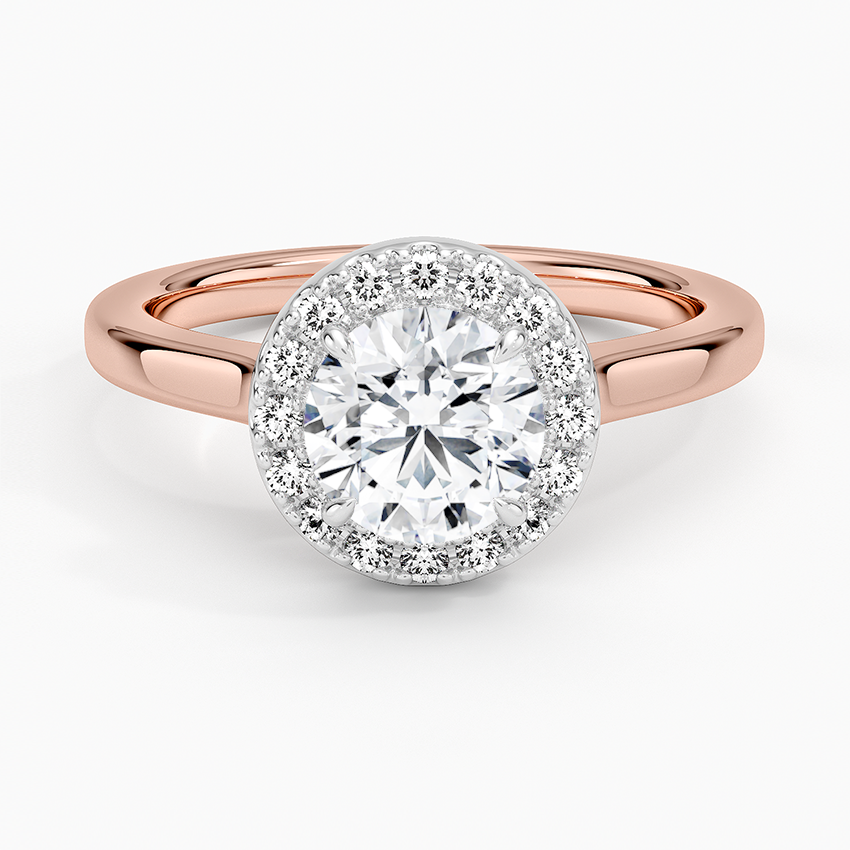 Platinum Mixed Metal Julia Halo Diamond Ring