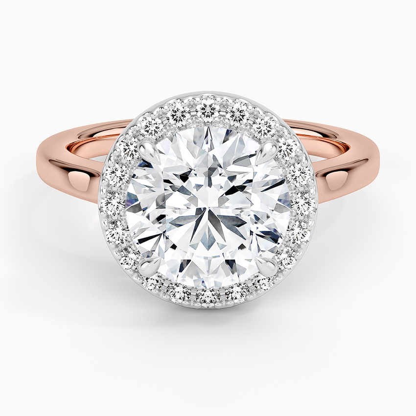 Platinum Mixed Metal Julia Halo Diamond Ring