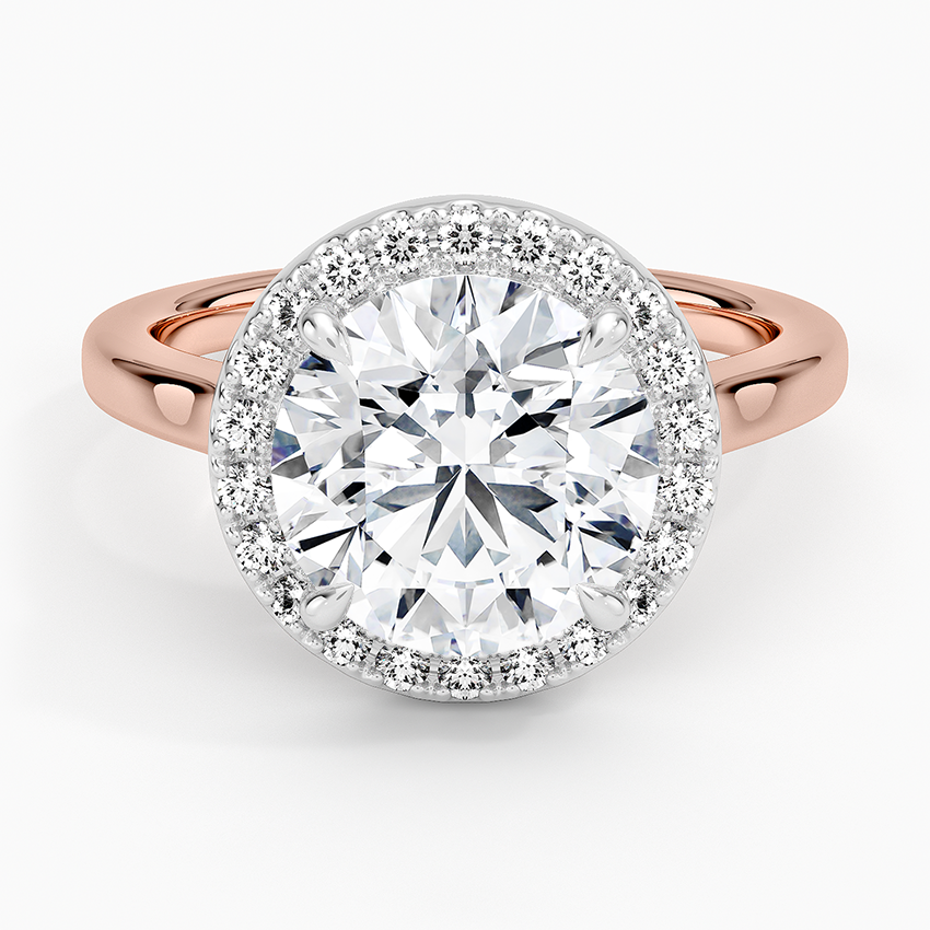 Platinum Mixed Metal Julia Halo Diamond Ring