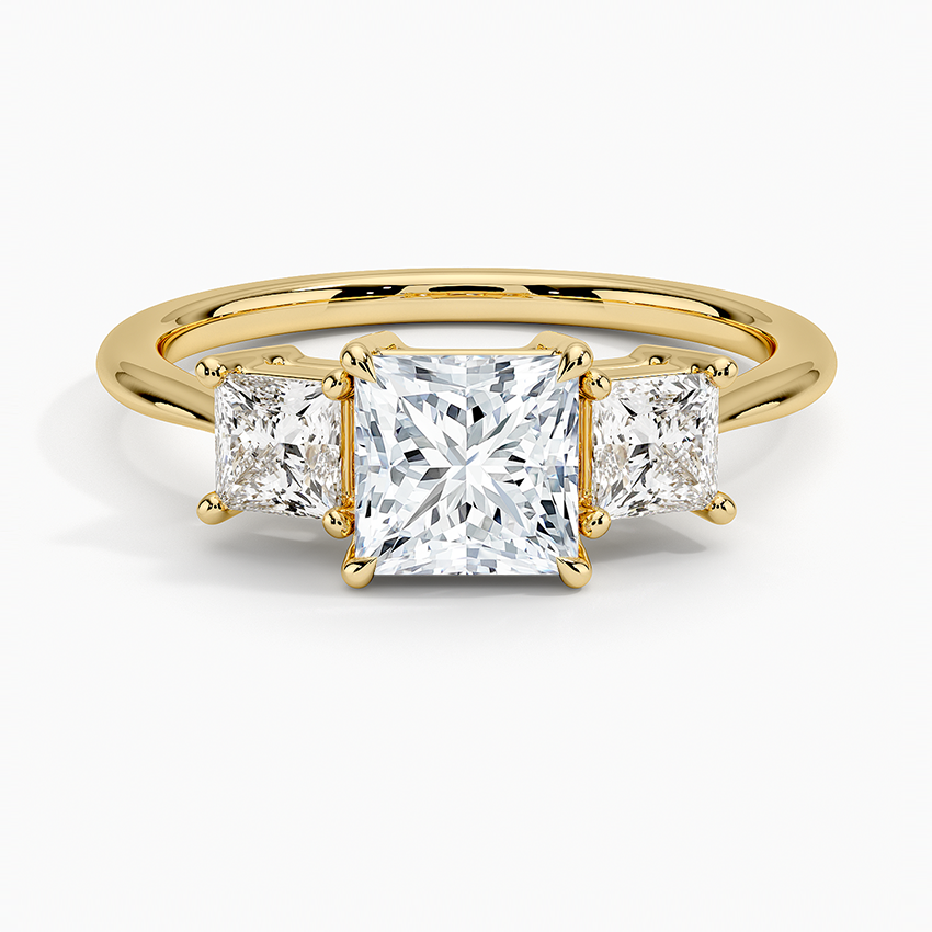 Princess Cut Three Stone Diamond Ring