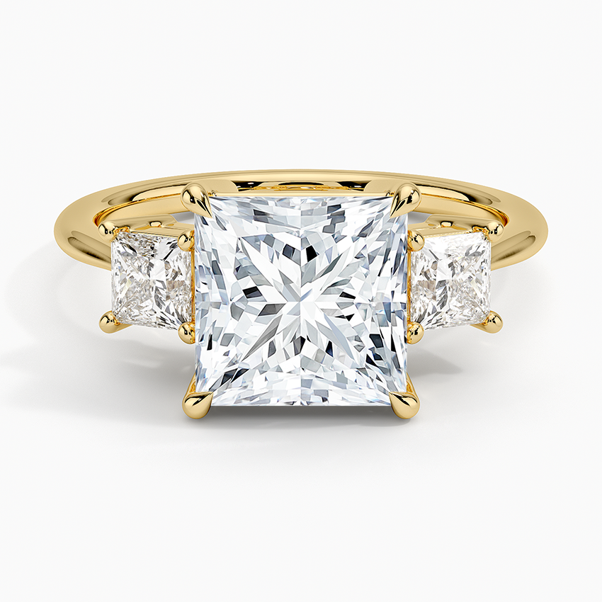 Princess Cut Three Stone Diamond Ring