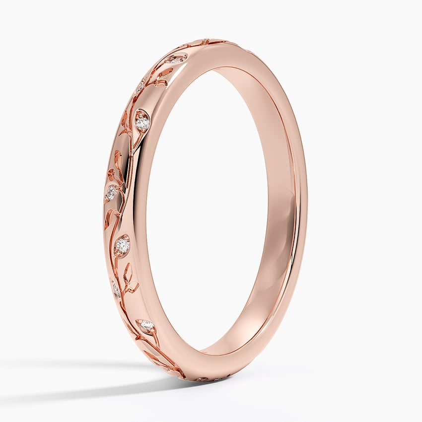 Verdure Engraved Diamond Ring