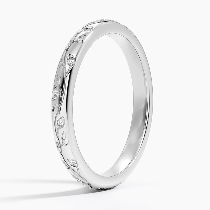 Verdure Engraved Diamond Ring