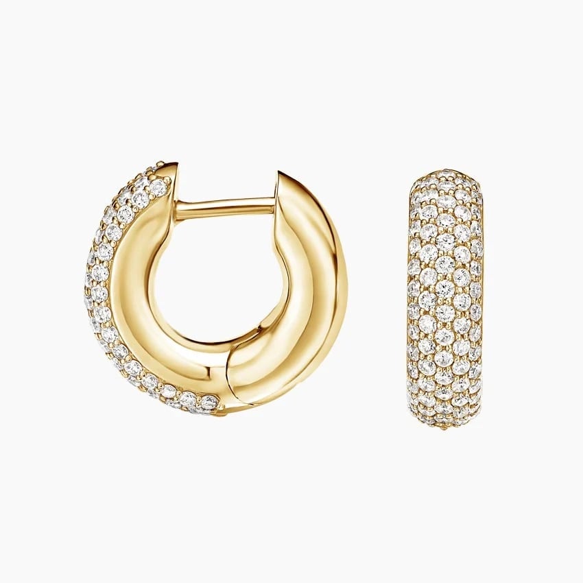 Lab Diamond Tube Huggie Earrings