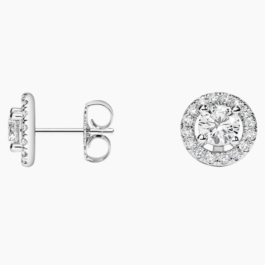 Lab Grown Diamond Halo Stud Earrings