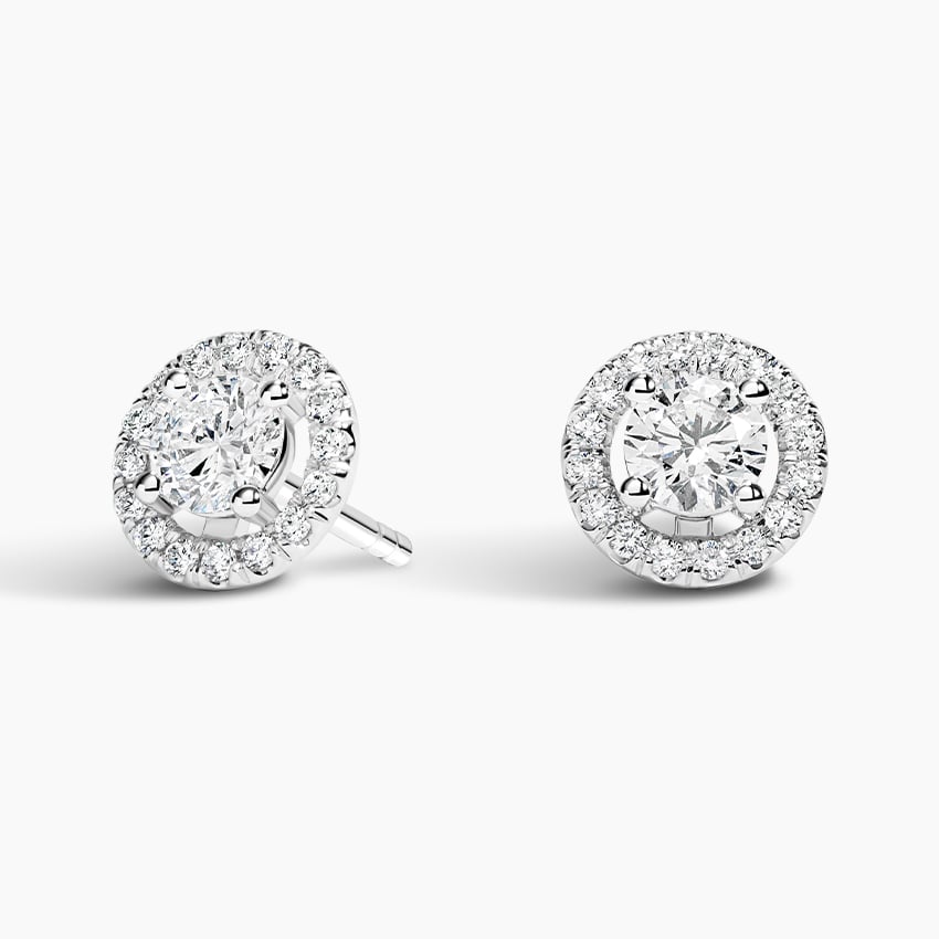 Lab Grown Diamond Halo Stud Earrings