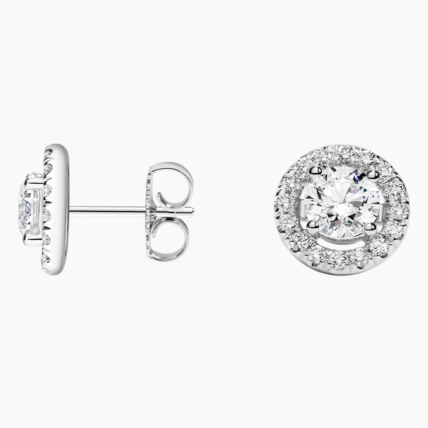 Lab Grown Diamond Halo Stud Earrings