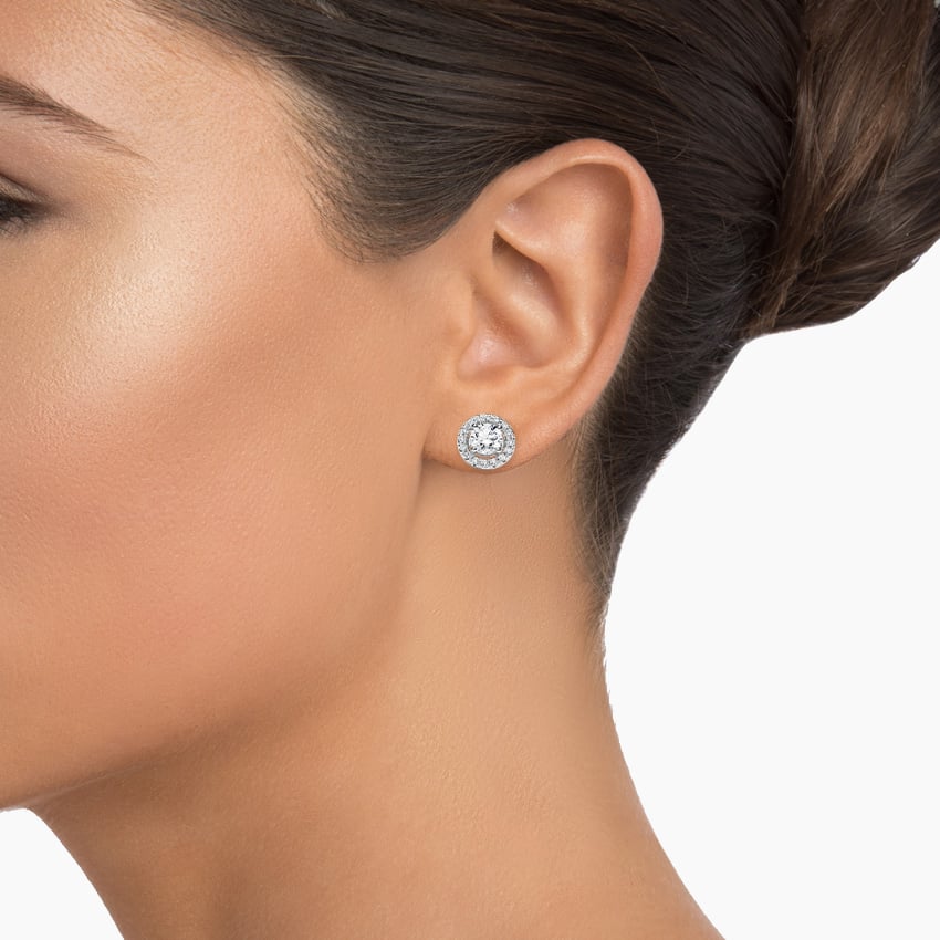 Lab Grown Diamond Halo Stud Earrings
