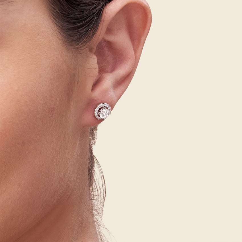 Lab Grown Diamond Halo Stud Earrings