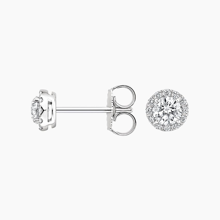 Lab Grown Diamond Halo Stud Earrings