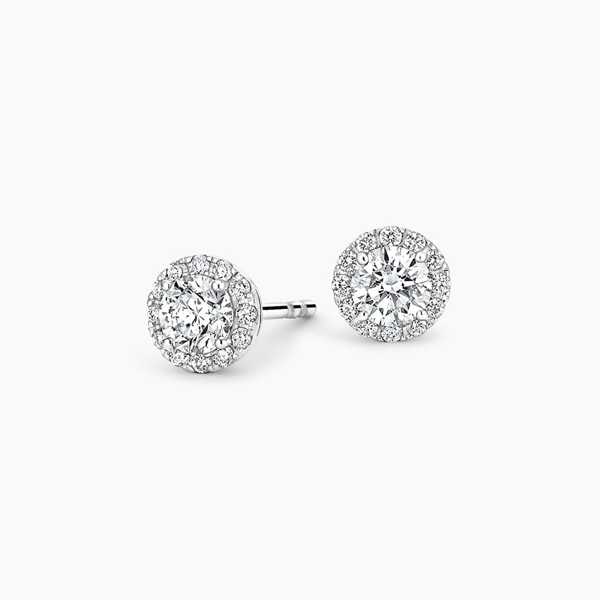 Lab Grown Diamond Halo Stud Earrings