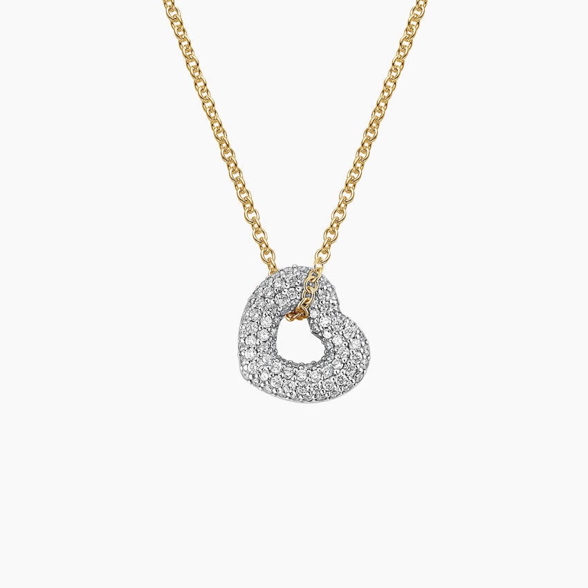 Heart Shaped Diamond Tube Pendant