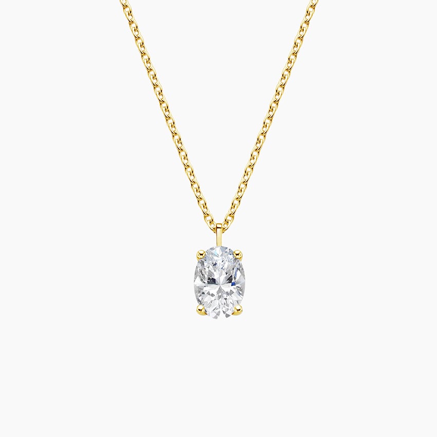 Oval Solitaire Diamond Pendant