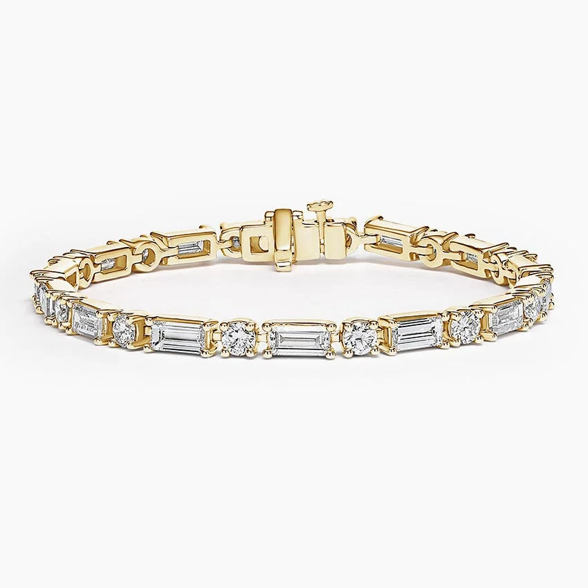 Allegra Baguette and Round Diamond Tennis Bracelet