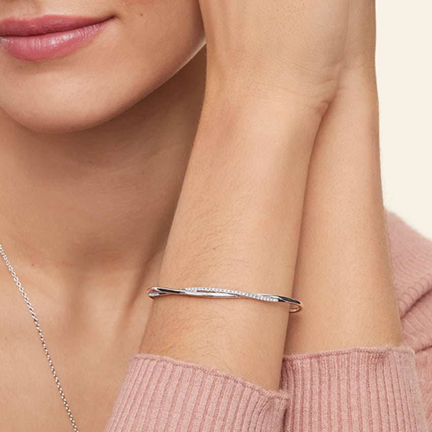 Petite Twisted Vine 6.5 in. Diamond Cuff Bracelet
