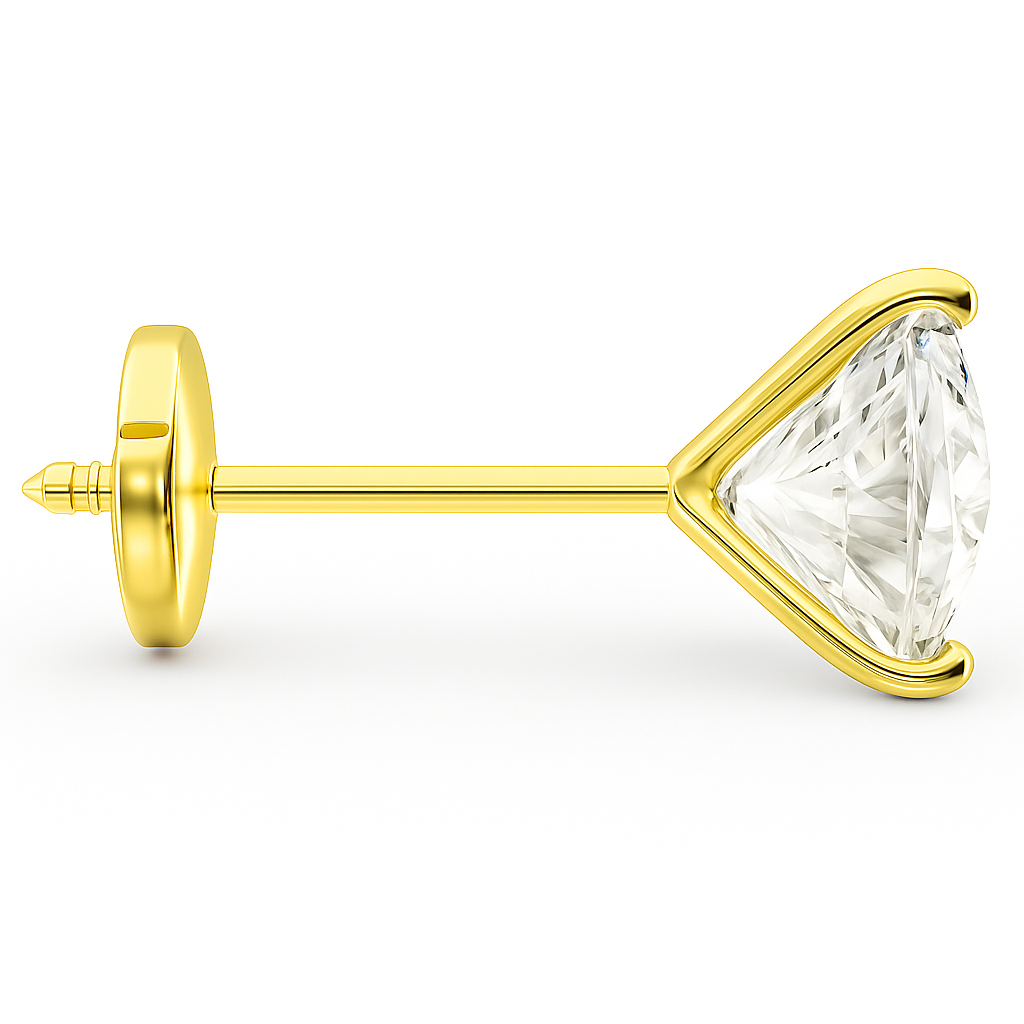 Diamond Bezel Stud Earrings