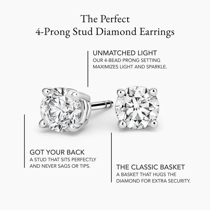 Perfect 4-Prong Diamond Stud Earrings