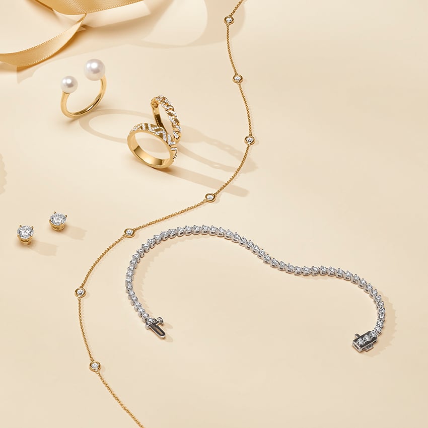 Bezel Strand 14 in. Diamond Necklace