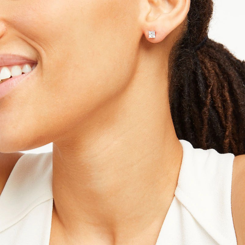 Diamond Bezel Stud Earrings