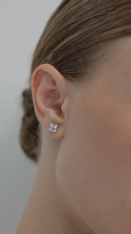 Diamond Bezel Stud Earrings