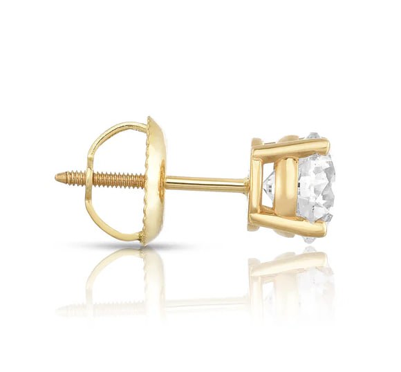 Diamond Studs With a Screw Clasp
