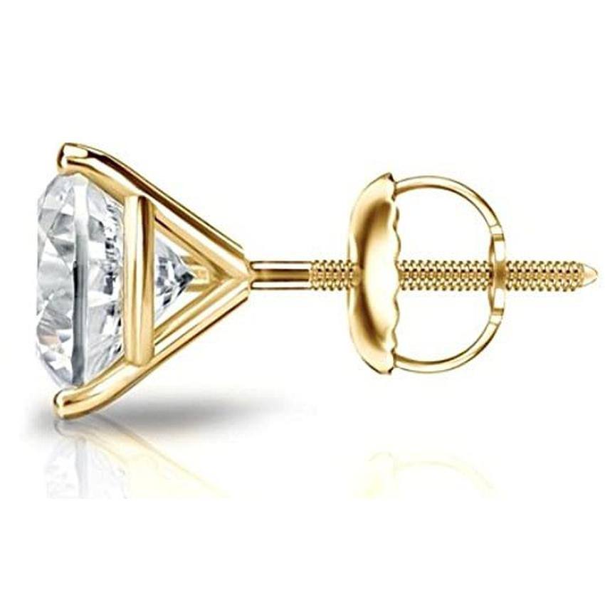 Diamond Studs with a Screw Clasp Martini Setting