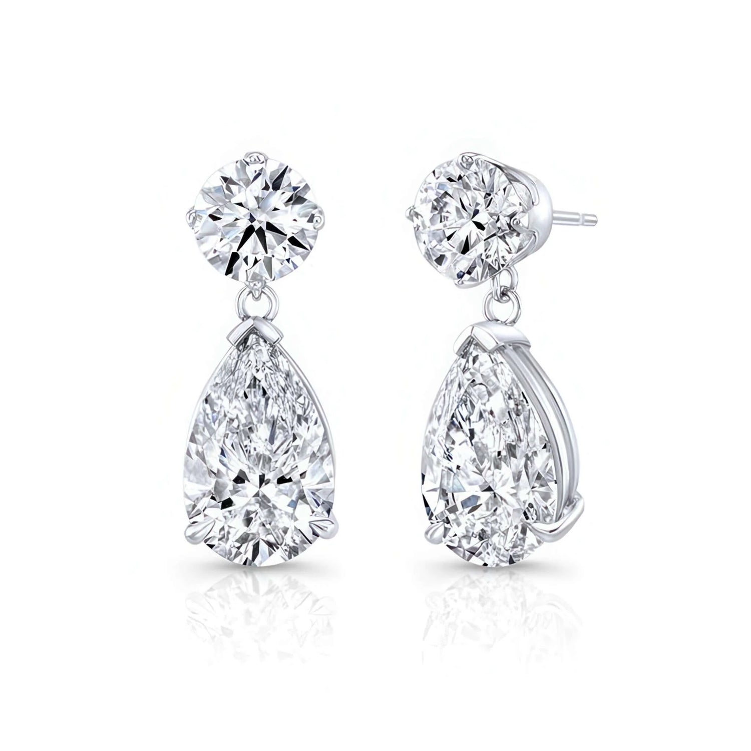 Pear Diamond Drop Earrings