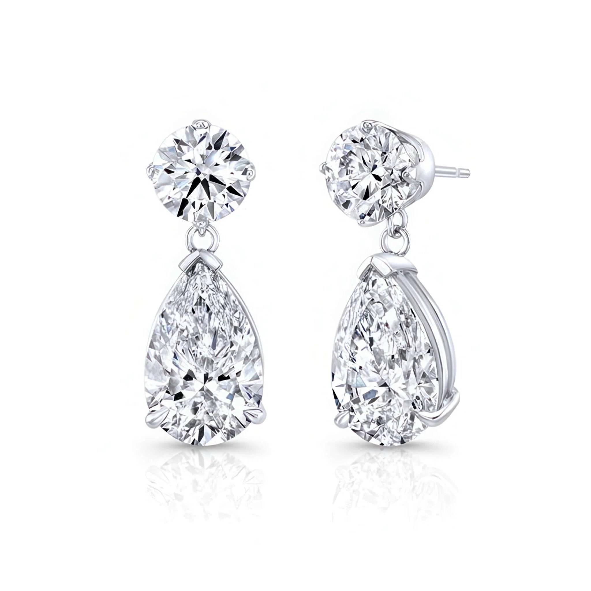 Pear Diamond Drop Earrings