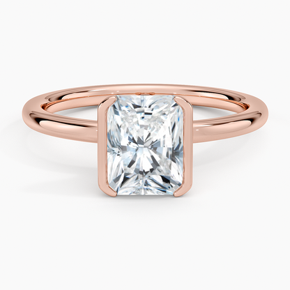 Каблучка з діамантом солітер Annika Semi-Bezel Radiant Cut