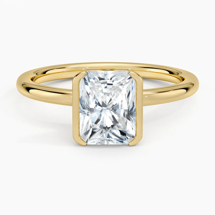Каблучка з діамантом солітер Annika Semi-Bezel Radiant Cut