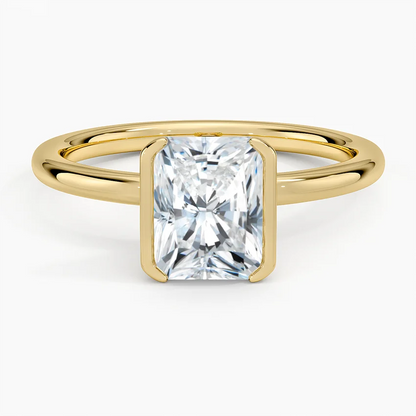 Каблучка з діамантом солітер Annika Semi-Bezel Radiant Cut