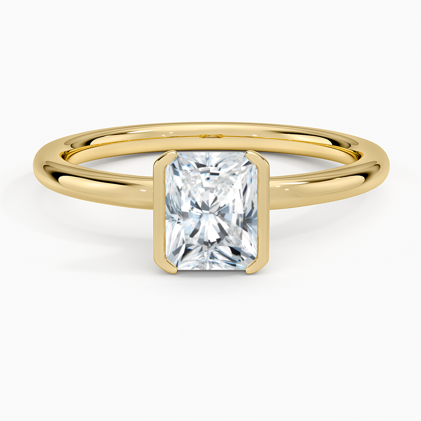 Каблучка з діамантом солітер Annika Semi-Bezel Radiant Cut