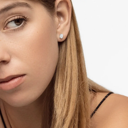 Oval Diamond Stud Earrings