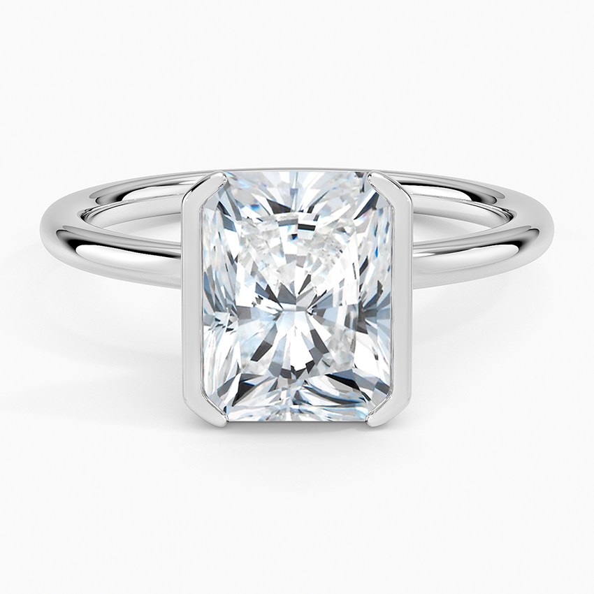 Каблучка з діамантом солітер Annika Semi-Bezel Radiant Cut