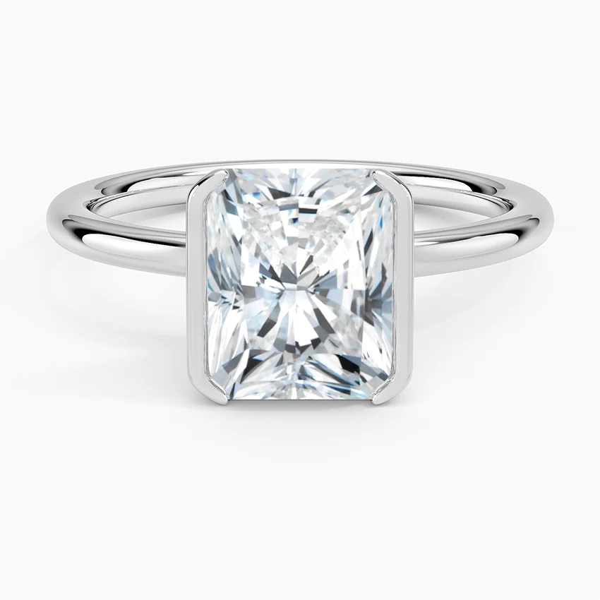 Каблучка з діамантом солітер Annika Semi-Bezel Radiant Cut