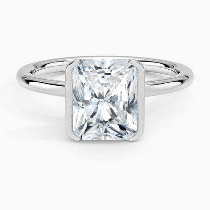 Каблучка з діамантом солітер Annika Semi-Bezel Radiant Cut
