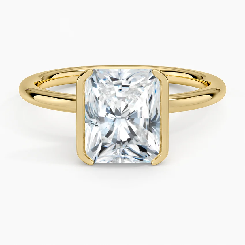 Каблучка з діамантом солітер Annika Semi-Bezel Radiant Cut