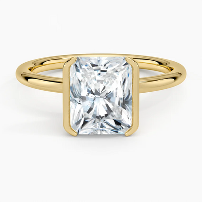 Каблучка з діамантом солітер Annika Semi-Bezel Radiant Cut