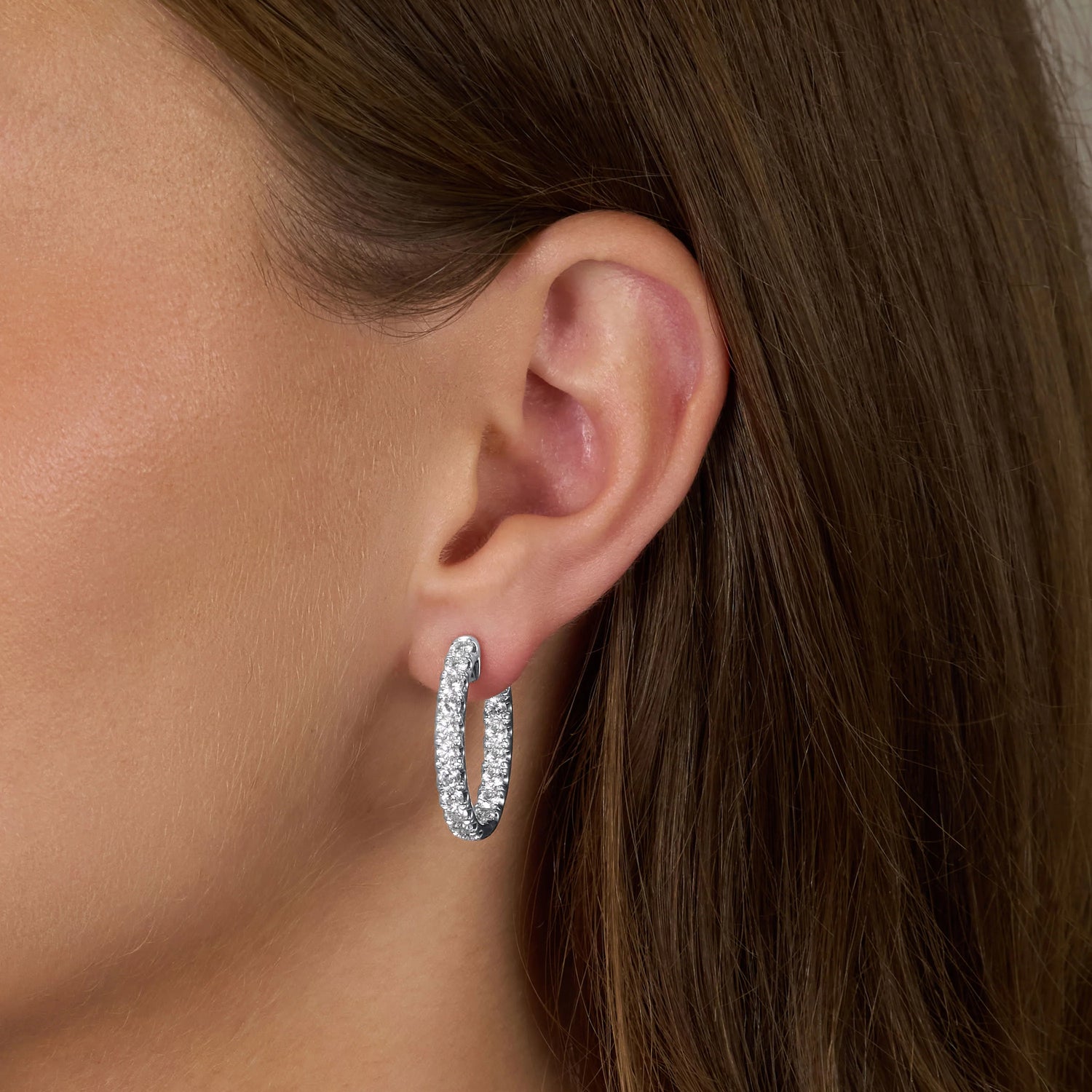 Perfect Hoop Diamond Earrings