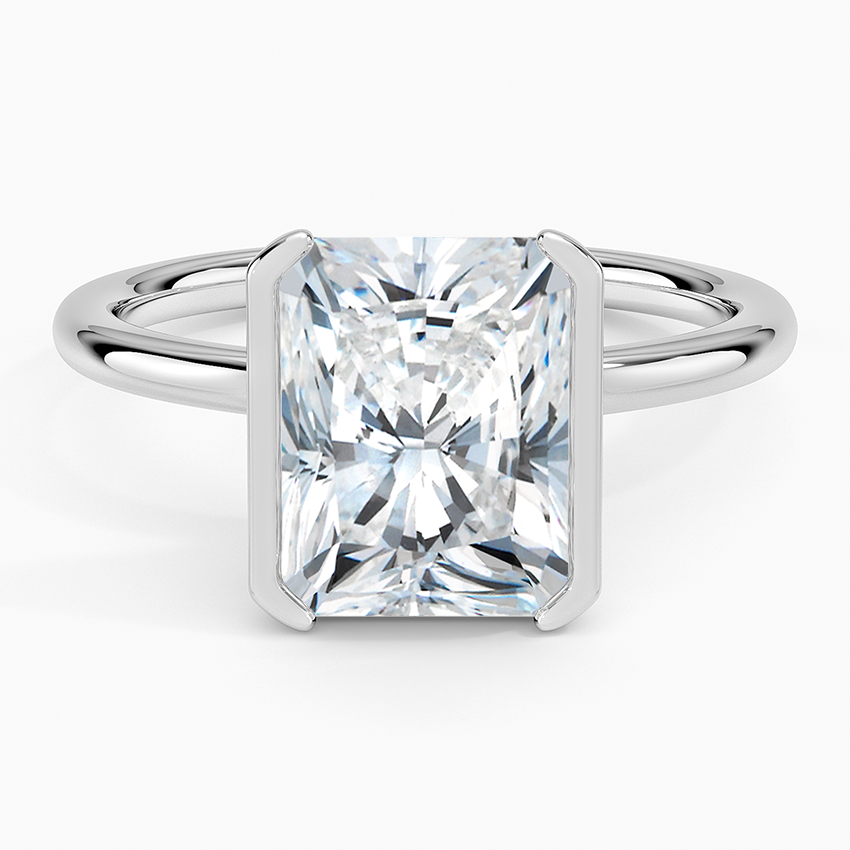 Каблучка з діамантом солітер Annika Semi-Bezel Radiant Cut