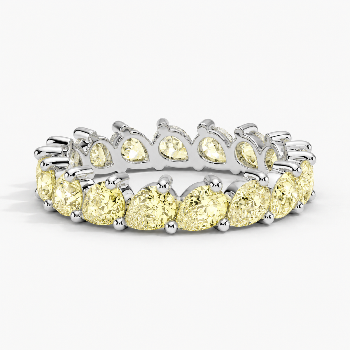 Каблучка з діамантами Eternity Yellow Pear Cut