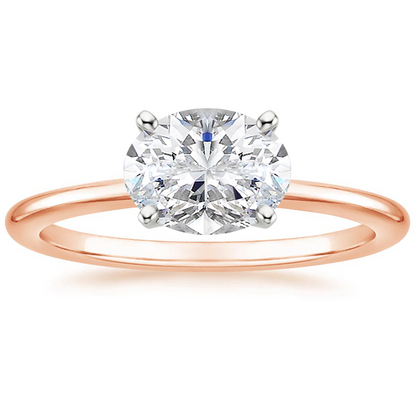 Horizontal Petite Comfort Fit Solitaire Ring