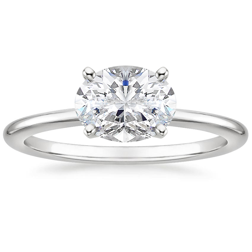 Horizontal Petite Comfort Fit Solitaire Ring