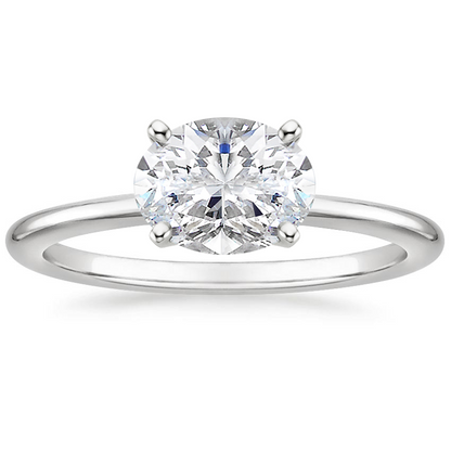 Horizontal Petite Comfort Fit Solitaire Ring