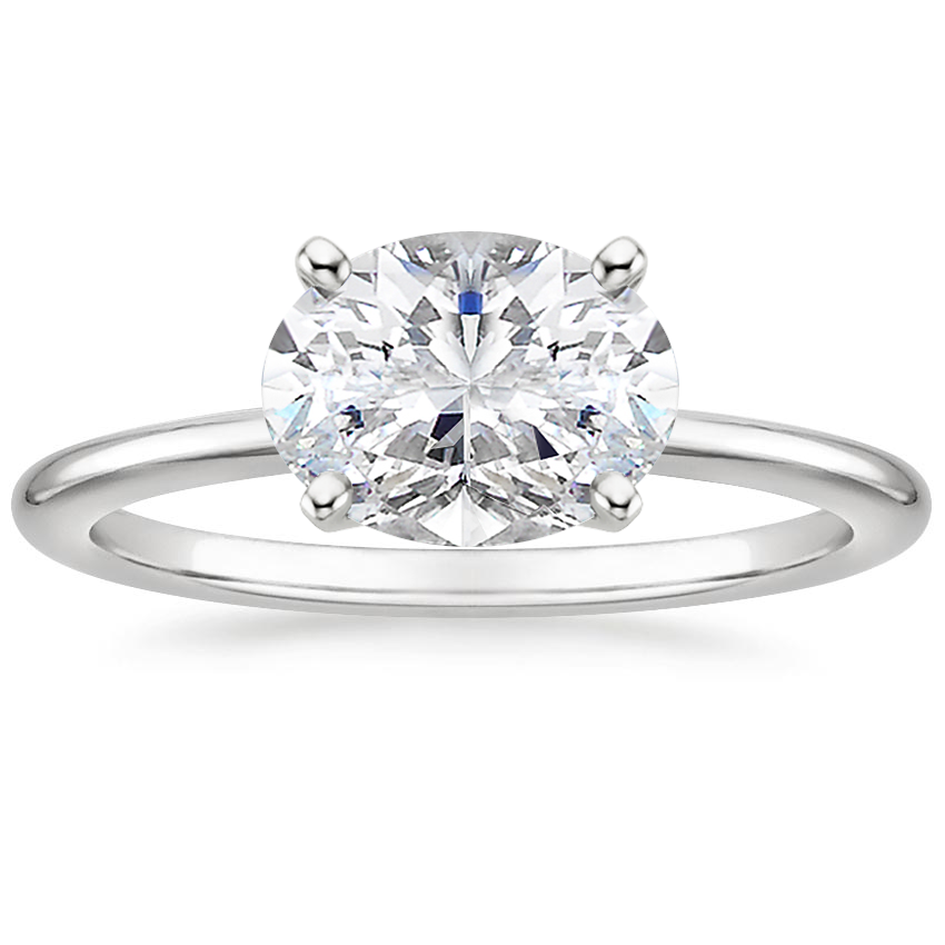 Horizontal Petite Comfort Fit Solitaire Ring