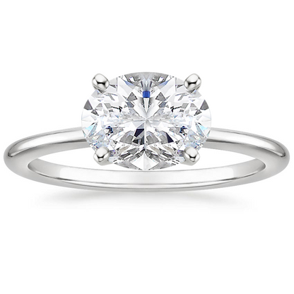 Horizontal Petite Comfort Fit Solitaire Ring