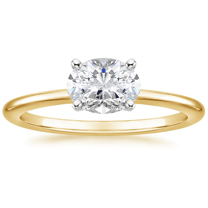 Horizontal Petite Comfort Fit Solitaire Ring