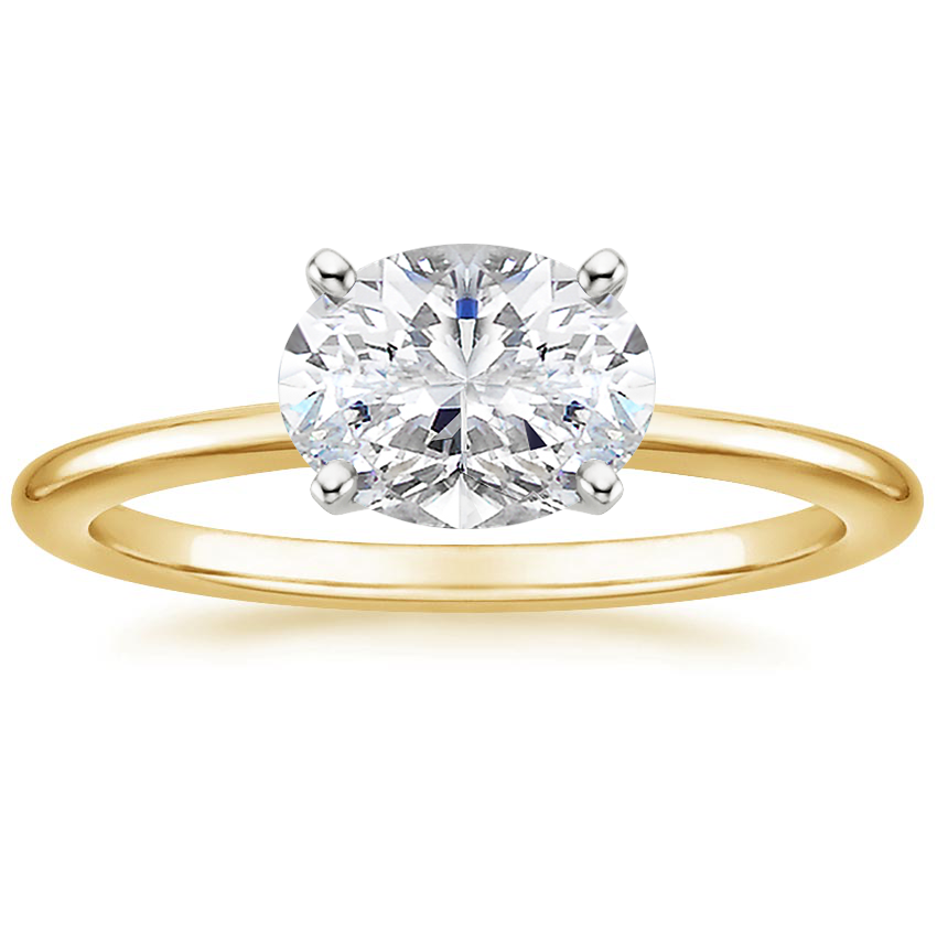 Horizontal Petite Comfort Fit Solitaire Ring