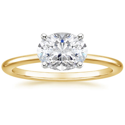 Horizontal Petite Comfort Fit Solitaire Ring