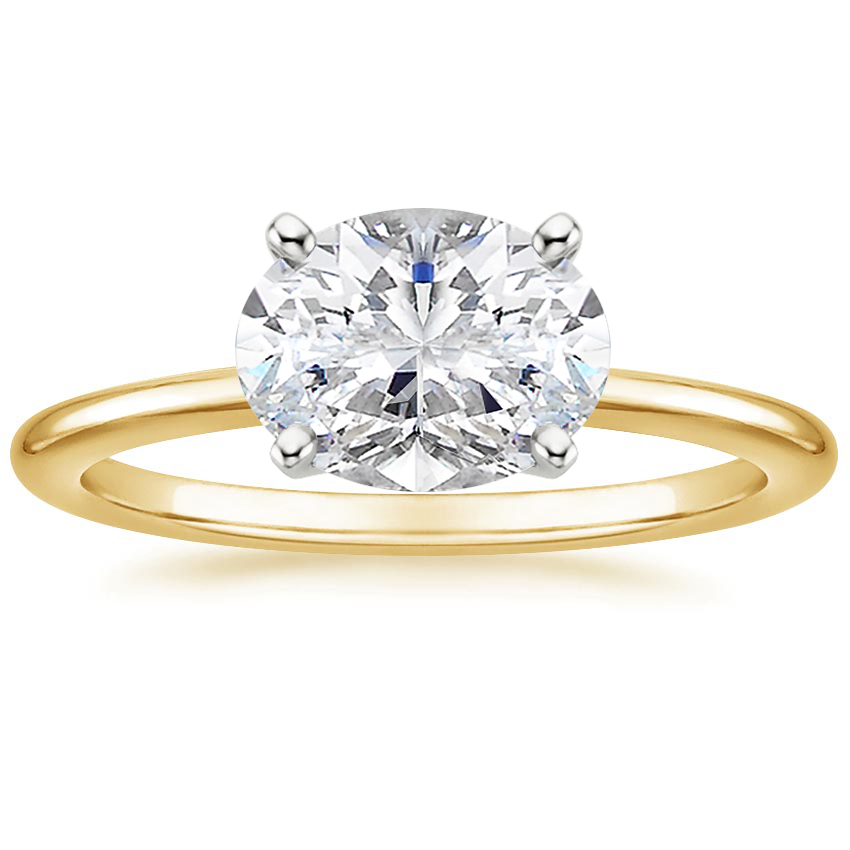 Horizontal Petite Comfort Fit Solitaire Ring
